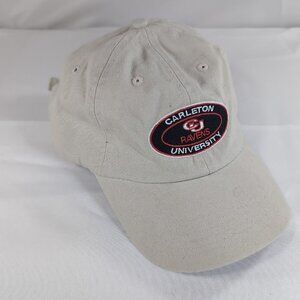 Vintage Carleton University Ravens Cap Hat Fersten Worldwide Beige Khaki